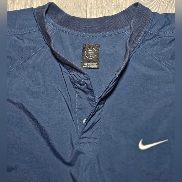Nike Golf Windbreaker Pullover Jacket Blue Nylon Chest Swoosh Men's XXL 90s Y2K - Picture 2 of 6